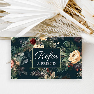 Cartão De Indicação Simples Floral Consulte um Impressão Amigo