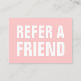 Cartão De Indicação Tendência minimalista refere um amigo pastel rosa