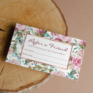 Cartão De Indicação Vintage Country Chic Pink Teal Lavanda Floral