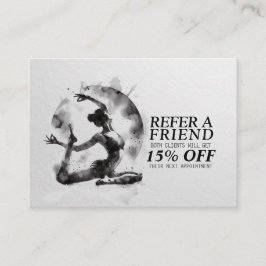 Cartão De Indicação Watercolor Yoga Reiki - Pose Rei Pigeon De Uma Per