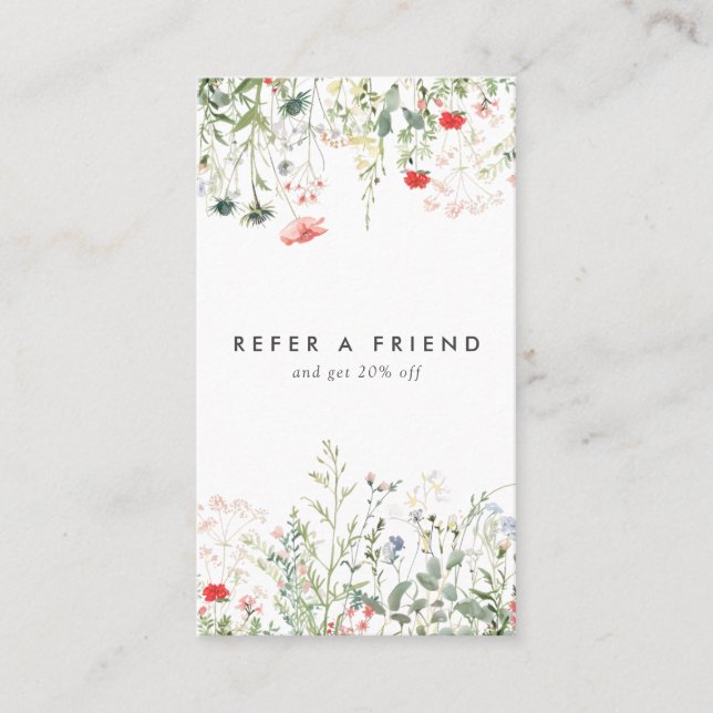 Cartão De Indicação Wildflower Meadow (Frente)