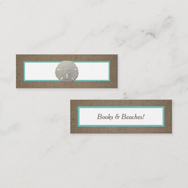 Cartão de Indicador de Dólar de Areia e Burlap (Frente/Verso)