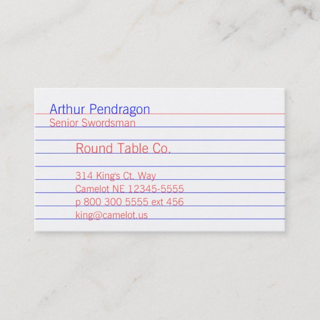 Cartão de Índice (Frente)