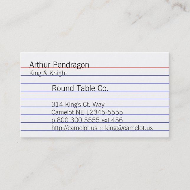 Cartão de Índice (Frente)