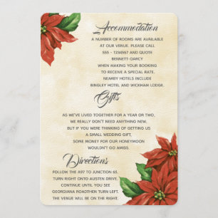 Cartão de Informação Adicional Poinsettia Vintage