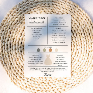Cartão de Informação Bridesmaid