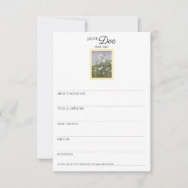 Cartão de Informação da Obra de Arte