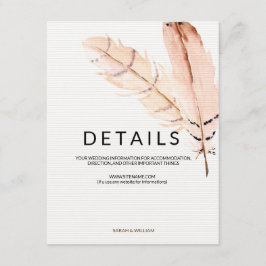 Cartão de Informação de Aquarela de Pena