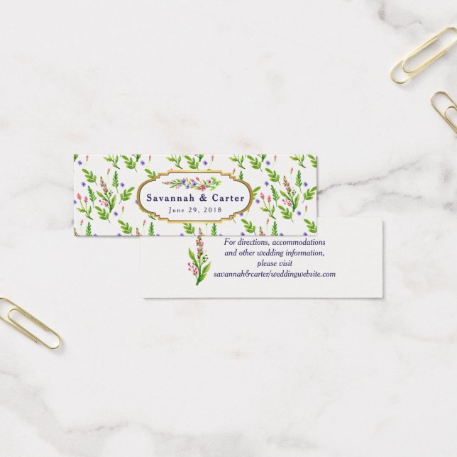 Cartão de Informação de Casamento das Flores de Ve (Escritótio)