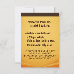 Cartão de Informação de Casamento de Aventura Vint