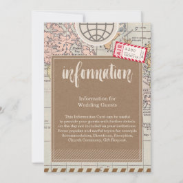 Cartão de Informação de Casamento de viagens vinta