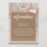 Cartão de Informação de Casamento de viagens vinta