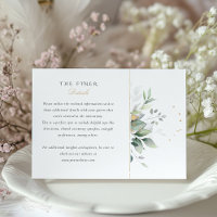 Cartão de Informação de Casamento Elegância Botâni