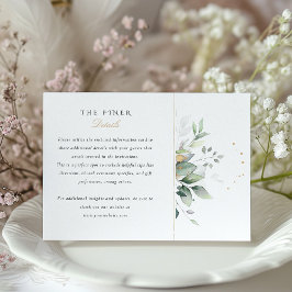 Cartão de Informação de Casamento Elegância Botâni