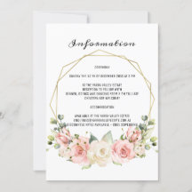 Cartão de Informação de Casamento Elegante.