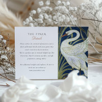 Cartão de Informação de Casamento Swan Elegante Wa