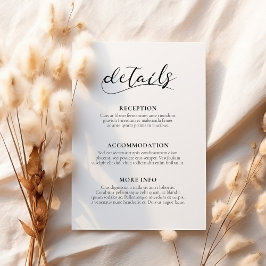 Cartão de informação de convidado de casamento par