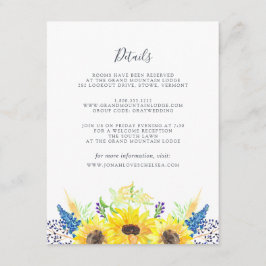 Cartão de Informação de Convidado para Flores