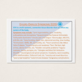 Cartão de informação EDS da síndrome de Ehlers Dan