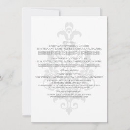 Cartão de Informação em Damask Sutil Cinza