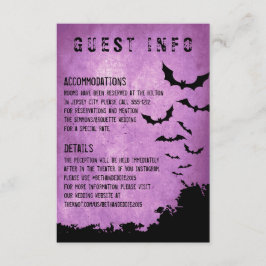 Cartão de informação Halloween com morcegos