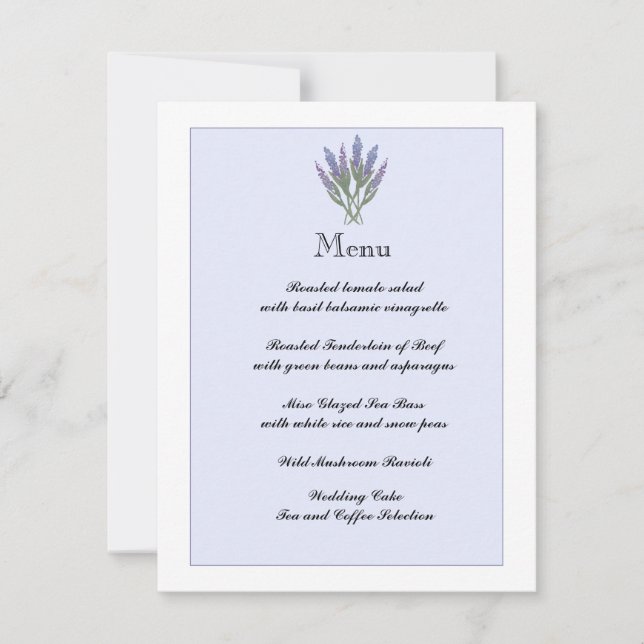 Cartão de Informação/Menu Lavanda (Frente)