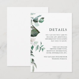 Cartão de Informação para Convidados com Floral Br