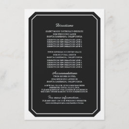 Cartão de informação preto simplesmente elegante