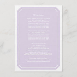 Cartão de Informação Purple Simplesmente Elegante