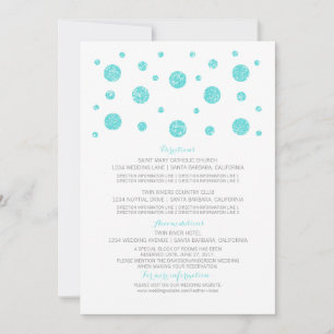 Cartão de Informação Turquoise Glitter Confetti