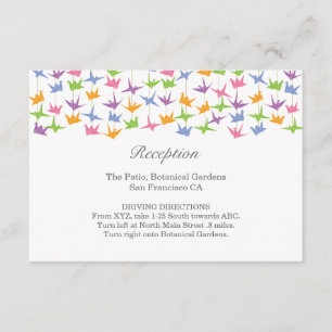 Cartão De Informações 1000 Manipulando Gruas De Papel Origami Casamento