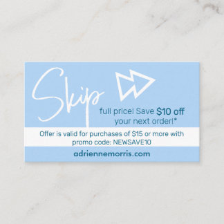 Cartão De Informações 10 off Promo Business Card