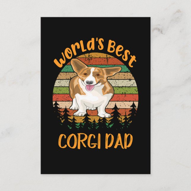 Cartão De Informações 1 World's Best Corgi Dad (Frente)