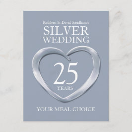 Cartão De Informações 25 Silver Casamento de Aniversário escolha
