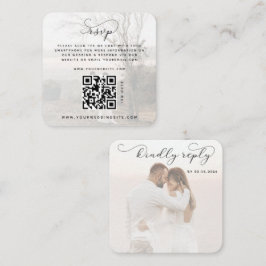 Cartão De Informações 2 Fotografias com Desvanecimento Código QR Website