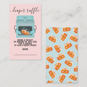 Cartão De Informações 2 Pãezinhos no forno Rifas de fraldas