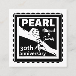 Cartão De Informações 30 de aniversário de casamento romântico branco e 