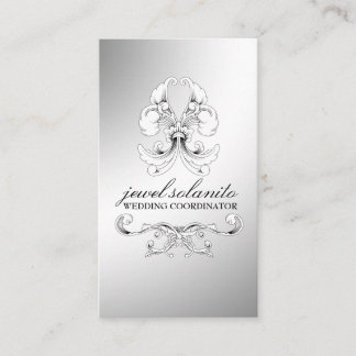 Cartão De Informações 311-Silver Luxe Elegance RSVP