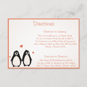 Cartão De Informações 3,5 x 5 Direction Card Penguin Love