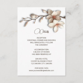 Cartão De Informações 3D Magnolia Flowers White Details