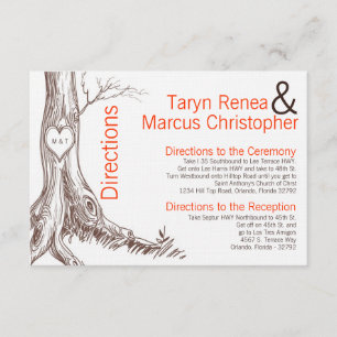 Cartão De Informações 3x5 Direções Cair na árvore de queda Carvões inici