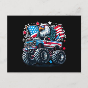 Cartão De Informações 4 de Julho Patriótico Bandeira Americana Águia EUA