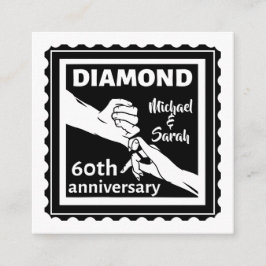Cartão De Informações 60.º aniversário de casamento em diamante tradicio