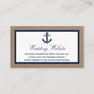 Cartão De Informações A Âncora Marinho Na Coleção De Casamentos De Praia