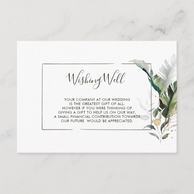 Cartão De Informações A Aquarela Tropical Deixa O Casamento Bem Vestido (Frente)