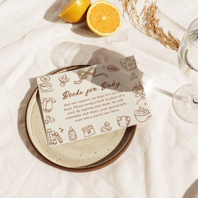 Cartão De Informações A Baby Is Brewing Baby Shower Books For Baby Card (Criador carregado)