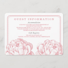 Cartão De Informações A Bela Coleção de Casamento Floral Peônia