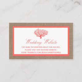 Cartão De Informações A Coleção de Casamento Boêmio de Praia Coral na Ju