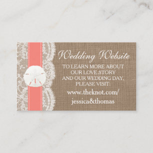 Cartão De Informações A Coleção de Casamento de Praia do Dólar de Areia