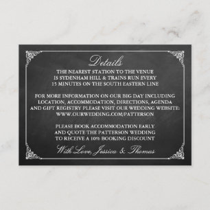 Cartão De Informações A Coleção de Casamento de Quadro Negro de Casament